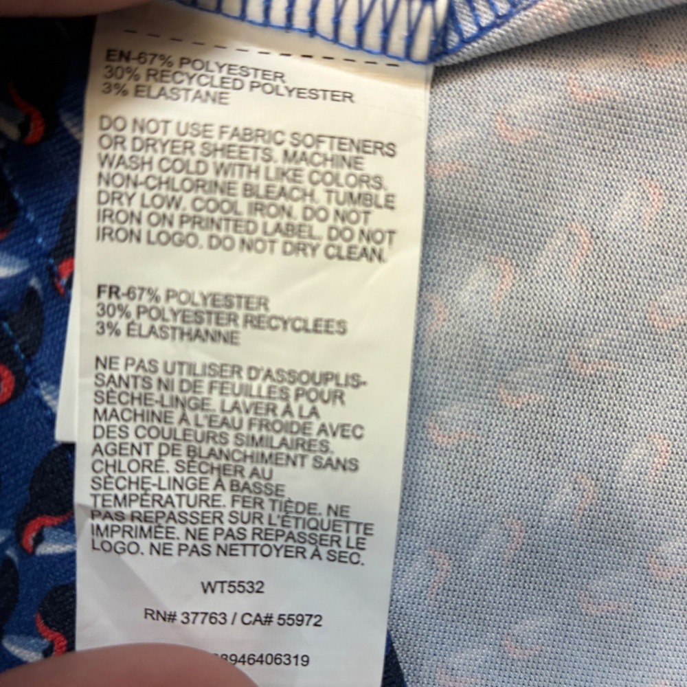 Ben Hogan Polo Shirt Mens 2XL Navy Blue Toucan Print‎ Performance Golf Stretch - Picture 7 of 7